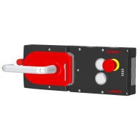 121246 Zamek bezpieczeństwa MGB-L2HE-ARA lewy Ryglowanie napięciem, 2 przyciski, wyłącznik awaryjny E-Stop