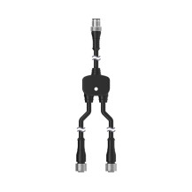 CSB-M1251M1251B Kabel rozdzielający M12 QD, 1 x 5-stykowy prosty męski M12 0,3 m, 2 x 5-stykowy prosty żeński M12 0,3 m