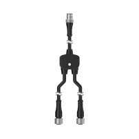 CSB-M1251M1251B Kabel rozdzielający M12 QD, 1 x 5-stykowy prosty męski M12 0,3 m, 2 x 5-stykowy prosty żeński M12 0,3 m