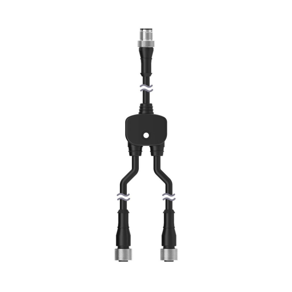 CSB-M1251M1251B Kabel rozdzielający M12 QD, 1 x 5-stykowy prosty męski M12 0,3 m, 2 x 5-stykowy prosty żeński M12 0,3 m