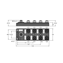 TBIL-M1-16DXP Koncentrator (hub) I/O do podłączania sygnałów cyfrowych do mastera IO-Link, 16 uniwers kanałów cyfrowych, Typ PNP