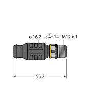 RSE57-TR2/RFID Rezystor terminujący do budowy topologii liniowej RFID, Złącze męskie M12, 4-pin