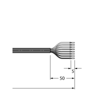 RKC8T-10/TXL Przewód do siłowników i czujników, Przewód przyłączeniowy PUR (poliuretanowy), Gniazdo M12 proste, 8-pin, 10 m