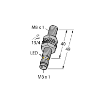 BI2U-EG08-AP6X-V1131 Czujnik indukcyjny z rozszerzonym zakresem detekcji, Złącze M8, IP68