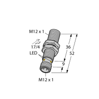 BI4U-M12-AP6X-H1141 Czujnik indukcyjny o zwiększonym zasięgu przełączania, Złącze M12, wtyk męski, Znamionowy zasięg 4 mm, IP68