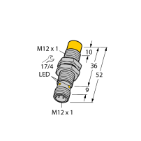 NI10U-M12-AP6X-H1141 Czujnik indukcyjny z rozszerzonym zakresem detekcji, Złącze M12, wtyk męski, obudowa gwintowana M12, IP68