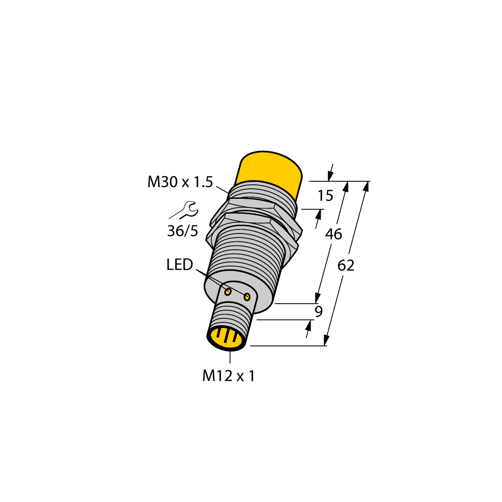 NI30U-M30-AP6X-H1141 Czujnik indukcyjny z rozszerzonym zakresem detekcji, Złącze M12, wtyk męski, obudowa gwintowana M30, IP68