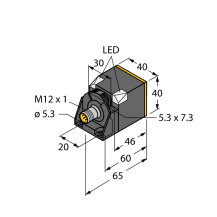NI50U-CK40-VP4X2-H1141 Czujnik indukcyjny z rozszerzonym zakresem detekcji, prostopadłościenny, wysokość 40 mm